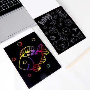 Libro de Pintura y Colorear Personalizado con Tapa Blanda, Papel Kraft, Diseño <span class=keywords><strong>Arco</strong></span>íris Mágico para Rascar, Impresión de Libros de Rompecabezas para Niños - Product Image 1