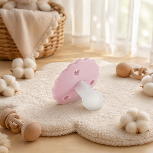 Sucette innovante en silicone de qualité alimentaire sans BPA, écologique, en forme de pétales de fleurs pour bébés de 0 à 12 mois, durable, ton neutre, <span class=keywords><strong>nuit</strong></span> - Product Image 2