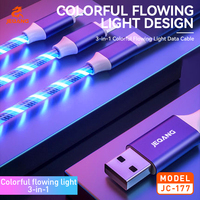 Câble USB 3-en-1 5A à charge rapide, connecteur Micro, nylon TPE, 1,2 m, compatible avec les écouteurs