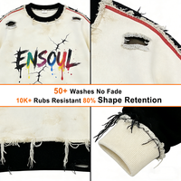 Sweat-shirt à capuche personnalisé pour homme, style streetwear, color block, vintage, délavé à l'acide, effet usé, logo imprimé, grandes tailles, vierge