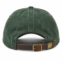 Casquettes de papa non structurées à 6 panneaux pour activités de plein air, en toile cirée et Oxford, avec patch PVC feuille, visière courbée, style vintage et sportif
