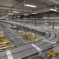 LINSHENG Wire Mesh Cable Tray 300x100x4.0mm Baja Galvanis untuk Kabel Ruang Server Pusat Data