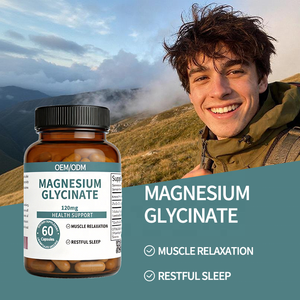 Suplemen Magnesium Glisinat Label Pribadi untuk Dewasa 120mg-OEM/ODM untuk Relaksasi Otot & Tidur-60 Kapsul - Product Image 4