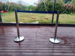 Height 930mm Crowd Control Metal Bollard Stanchion Post Set Retractable Belt <strong>Barrier</strong> Separadores De fila - Product Image 2
