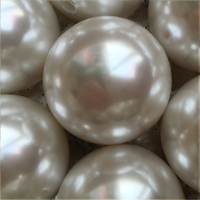 Perles en plastique ABS imitation perle ronde de grande taille, faites à la main, de haute qualité, sans trous, 40 mm, pour la décoration artisanale