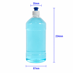 Botella de plástico PET de 1000 ml con tapa de apertura a presión para detergente lavavajillas y envasado de líquidos domésticos - Product Image 1