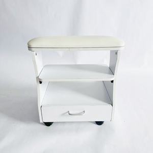 Beauty Salon Nail <b>Tool</b> <b>Cart</b> Movable with Drawer with Leather Hand Pad Manicure Footrest Stool - Product Image 2