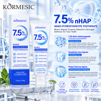 KORMESIC Dentifrice réparateur à l'hydroxyapatite nano pour dents sensibles, sans fluor, élimination de la plaque dentaire, vente en gros, étiquette privée personnalisée
