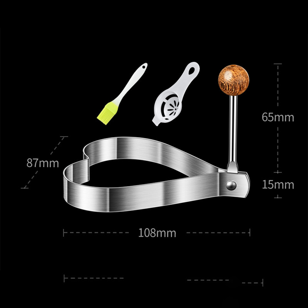 316 Pinceau à huile en silicone en forme de cœur pour omelette - Distributeur d'œufs