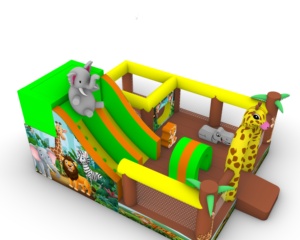 Château gonflable pour enfants, thème jungle, mur d'escalade, toboggan, PVC durable, château gonflable commercial pour enfants, fête en plein air - Product Image 2