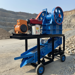 Frantoio a mascelle HAOTUO PE400X600 per ghiaia e minerali con vaglio vibrante, motore AC <span class=keywords><strong>mobile</strong></span>, alta produttività 20-30t/h - Product Image 1