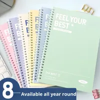Cahier à spirale étanche à couverture rigide de 60 feuilles A5 B5 Cahier d'exercices scolaires pour étudiants