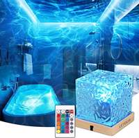 Lampe de douche LED rechargeable avec lumière nocturne, projecteur d'ondes océaniques à 16 couleurs changeantes, CRI 95, lampe étanche à intensité variable avec télécommande