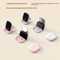 Miroir de maquillage intelligent portable pliable à LED carré, best-seller en stock, de Guangdong, idéal pour les dortoirs étudiants