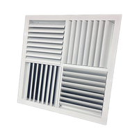 Systèmes HVAC Diffuseur d'air carré multidirectionnel en aluminium Diffuseur de grille et de registre de plafond