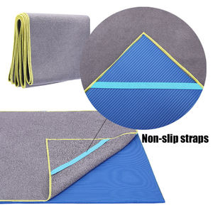 Toallas antideslizantes absorbentes de lujo con impresión personalizada para el sudor con correa de bolsillo, alfombrilla de <span class=keywords><strong>toalla</strong></span> de Yoga para <span class=keywords><strong>mujer</strong></span> con estampado de <span class=keywords><strong>gimnasio</strong></span> de microfibra - Product Image 6