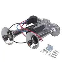 Klaxons Jumeaux Super Puissants 12V 24V Kit Klaxon Électrique 600DB avec Compresseur pour Véhicule Voiture Camion Bateau
