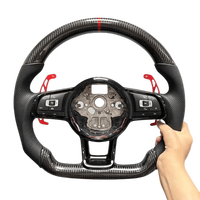 Volant sport en cuir et fibre de carbone LED forgé pour VW Golf 6 7 7.5 8 GTI R MK5 MK6 MK7 MK8 Polo Passat Tiguan Scirocco