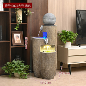 น้ำพุในร่ม Quanfangyuan 3 ชั้น พร้อมไฟ LED สำหรับตกแต่งห้องนั่งเล่นและสำนักงาน - Product Image 4