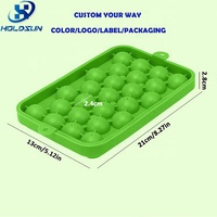 Moule en silicone sphérique pour glaçons, 25 cavités, qualité alimentaire, réutilisable, facile à démouler, pour la fabrication de sucettes au chocolat, couleur personnalisée