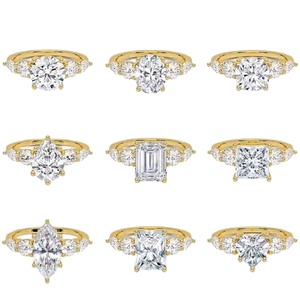 Anillo de Oro Sólido de 14k/18K con 5 Diamantes Cultivados en Laboratorio, Certificado IGI, D/VVS, Anillo de Compromiso y Boda para Mujer y Hombre - Product Image 4