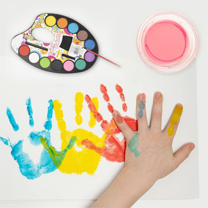 Ensemble de peinture à gâteaux d'<span class=keywords><strong>aquarelle</strong></span> à l'huile, 12 couleurs unies et rondes avec <span class=keywords><strong>palette</strong></span> de peinture en plastique pour la vente en gros - Product Image 4
