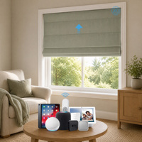 Stores romains occultants électriques intégrés en tissu 100 % polyester pour maison intelligente, style moderne, sur mesure, pour fenêtres