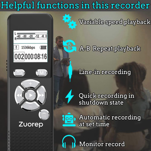 Grabadora de Voz Digital Zuorep con Reproducción MP3, Dispositivo de Grabación para Conferencias - Product Image 3