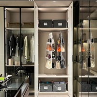 6 Slots Durable Metal Hook Behind Door Hanging Purse Organizer Hanging Storage Bag for Handbag