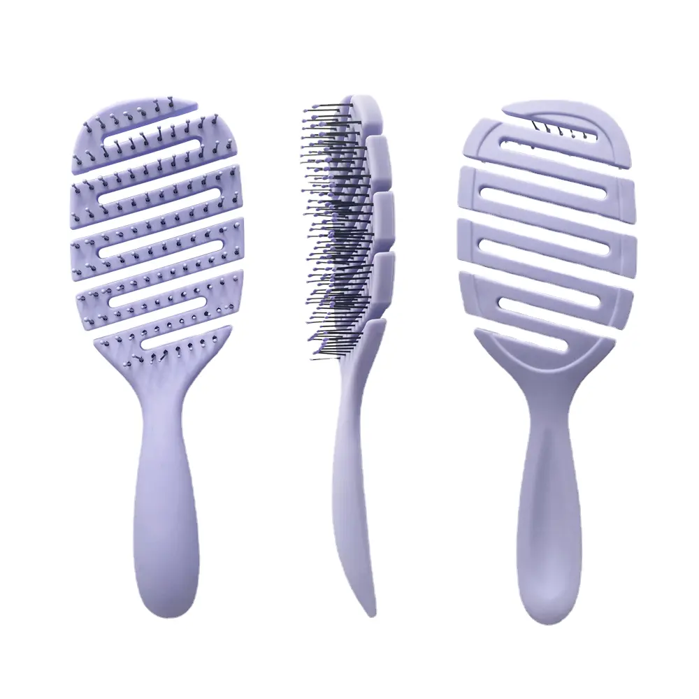 Weave Haar bürste Elastic Borste Custom Logo Luxus Flexible Beige Wet Curly Paddle Detang ling Comb für natürlichen Salon