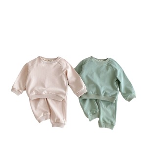 Bebê Menino e Menina Roupas <span class=keywords><strong>Set</strong></span> Outono 2025 Novas Crianças Algodão Confortável Cor Sólida Casual <span class=keywords><strong>Baby</strong></span> Ternos - Product Image 1