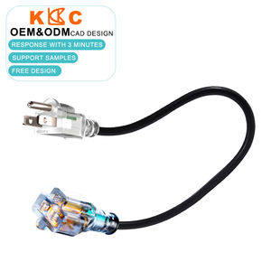 Cable de Extensión NEMA de Alta Resistencia, Calibre 16, 3 Hilos SJTW, Cable de Alimentación para Exteriores Resistente a la Intemperie, Enchufe Transparente con Indicador - Product Image 1