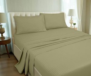 Simple Queen <strong>King</strong> <strong>Size</strong> Stripe <strong>Bedding</strong> <strong>Sets</strong> <strong>Luxury</strong> Bed Linens Bed Sheets and Pillowcase for Single Double Bed - Product Image 4