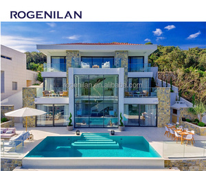 ROGENILAN, diseño moderno, puertas y <span class=keywords><strong>ventanas</strong></span> estrechas personalizadas, marco de doble vidrio, rotura térmica, inclinación y giro de aluminio negro - Product Image 4