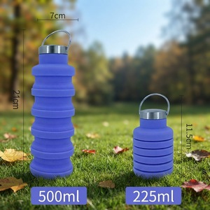 Bouteille d'eau pliable en silicone sans BPA, 500 ml, bouteille d'eau chaude en silicone - Product Image 4