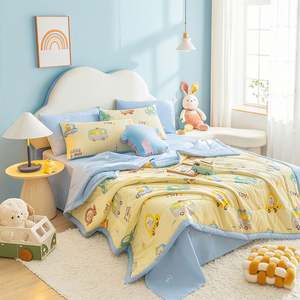 Edredón de Verano de Algodón de Doble Uso con Estampado de Dibujos Animados, Fresco, 100*150cm 150*200cm, Relleno de Poliéster, Manta para Siesta - Product Image 2