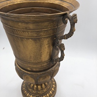 Macetero Decorativo Vintage en Forma de Trofeo de Metal Dorado con Asas, Florero Decorativo, Centro de Mesa para Bodas, Maceta para Exhibición Floral