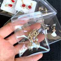 Sac de rangement auto-scellant en PVC transparent épaissi pour bijoux (boucles d'oreilles et colliers) avec fermeture anti-oxydation