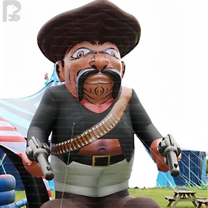 Mascotte gonflable géante de cowboy bandit western, personnage de dessin animé, pour publicité, idéale pour les carnavals ou centres commerciaux sur le thème du Far West - Product Image 3