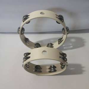 Grande Quantité Bon Prix Instrument à Percussion à Son Clair Cadeau Musical Bois <span class=keywords><strong>Tambourin</strong></span> Double Cloches 8 Pouces - Product Image 2