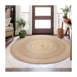 <span class=keywords><strong>Tappeto</strong></span> in Iuta Naturale <span class=keywords><strong>Marrone</strong></span>, Tappeti Rotondi Intrecciati in Iuta - Product Image 5