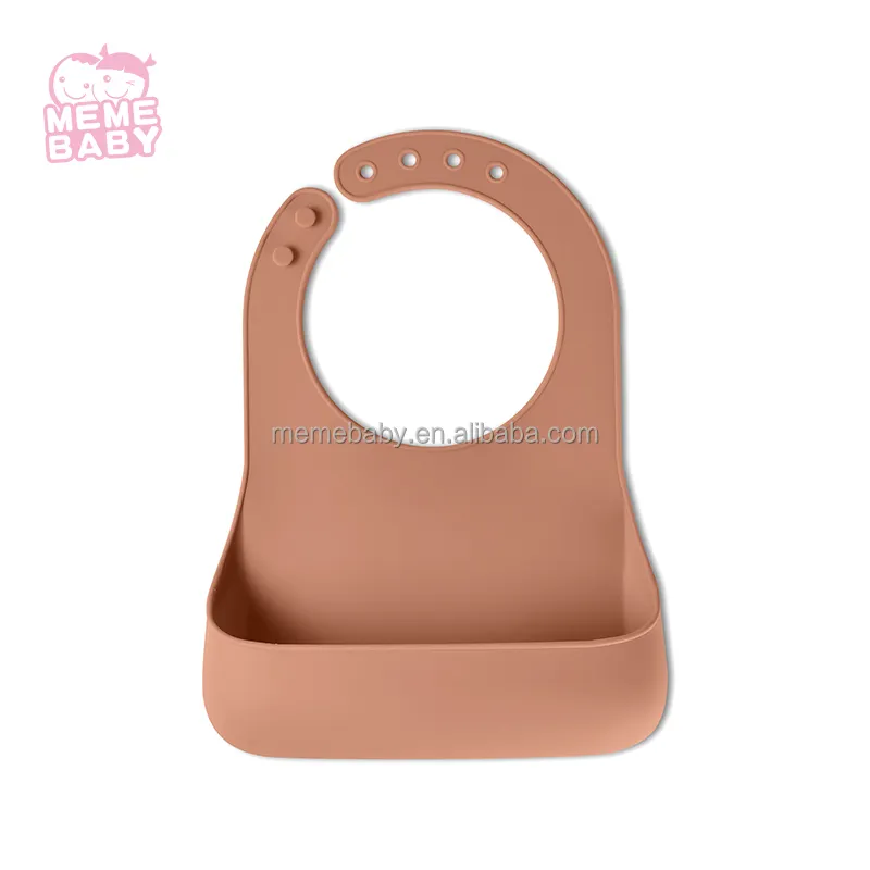 New Arrival 2021Soft BPA Free Eco Friendly Custom Drool Roll Up Waterproof Feeding Silicone Bibs Set Baby Infant Toddler Kid