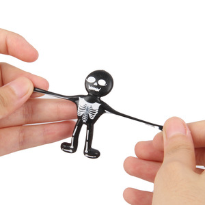 High Quality Novelty TPR Halloween Skeleton Black Doll Soft Slow Rebound Stretch <b>Squeeze</b> Stress Relief Squishy Toys for Kids - Product Image 3