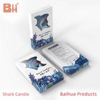 Bougie en cire de paraffine en forme de requin en gros pour les fêtes d'enfants, la décoration de la maison, Halloween, Diwali