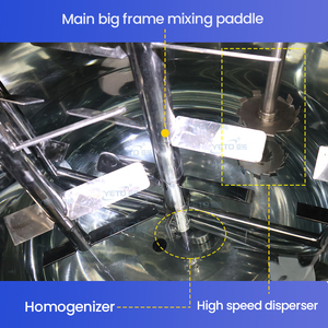 Homogeneizador Emulsionador de Alto Cizallamiento, Emulsionador de 1000L con Tanque de Mezcla, Mezclador Emulsionador al Vacío para Uso Cosmético, Alimentario e Industrial - Product Image 4