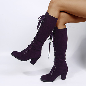 Commercio all'ingrosso delle signore della moda occidentale ginocchio alto tacco <span class=keywords><strong>chucky</strong></span> stivali da donna scarpe da donna - Product Image 5
