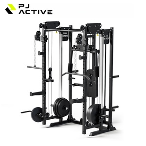 PINJIAN Support d'entraînement à portique pliable pour la maison Machine Smith intégrée Squat et Bench Press Équipement <span class=keywords><strong>de</strong></span> fitness multifonctionnel - Product Image 1