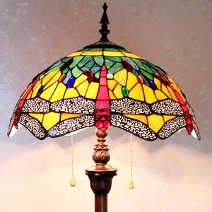 Lámpara de Pie LED de Estilo Europeo Retro de 16'', Base de Resina con Vidrio Tiffany, Control Táctil, para Sala de Estar, Dormitorio - Product Image 5