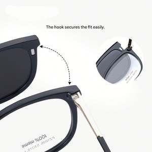 Lunettes de soleil polarisées œil-de-chat à clip magnétique TR90 anti-lumière bleue, personnalisables avec logo, pour hommes et femmes, collection mode 2025 - Product Image 3