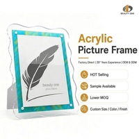 Cadre photo en acrylique ondulé, vente en gros, impression UV personnalisée, OEM ODM pour marques de détail, directement de l'usine